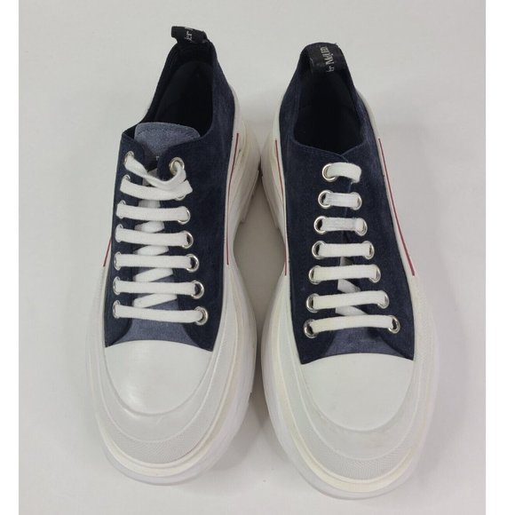 ALEXANDER MCQUEEN Black Suede Women's Tread Slick Platform Sneakers - 40 / 10 - Picture 2 of 10